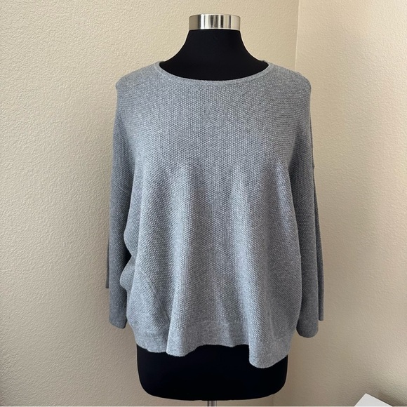 J. Jill Sweaters - J. Jill Pure Cashmere Blend Boxy Waffle Knit Pull Over Sweater with Pockets